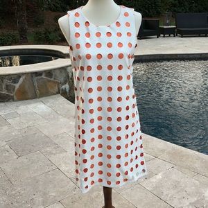 Muse Shift/Dress with faux leather w/orange lining
